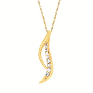 Diamond (0.13 ctw) twist/swirl pendant 14k yellow gold
