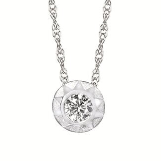 LAB GROWN Diamond (0.25 ct) round pendant sterling silver