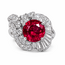 ESTATE Rubelite (1.40 ct) & diamond (1.0 ctw) ring 14k white gold 7 gr