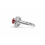 ESTATE Rubelite (1.40 ct) & diamond (1.0 ctw) ring 14k white gold 7 gr
