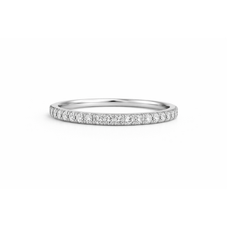 LAB GROWN Diamond (0.19 ctw) prong set band 14k white gold 1.8 gr