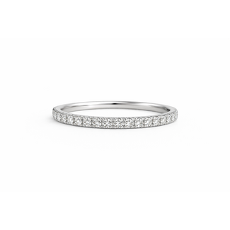 LAB GROWN Diamond (0.40 ctw) prong set band 14k white gold 2.1 gr