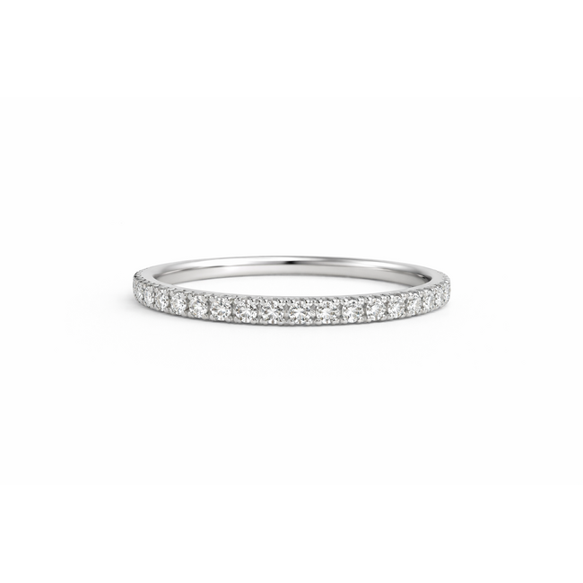 LAB GROWN Diamond (0.40 ctw) prong set band 14k white gold 2.1 gr