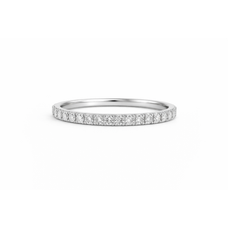 LAB GROWN Diamond (0.60 ctw) prong set band 14k white gold 2.2 gr