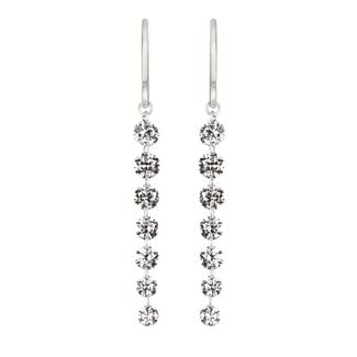 LAB GROWN Diamond (1.04 ctw) dangle earrings 14k white gold 0.7 gr