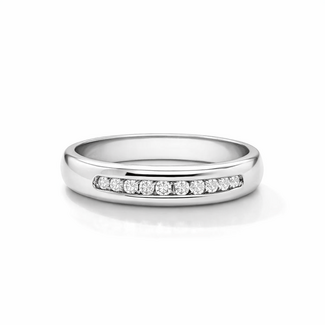 Diamond (0.20 ctw) channel set band, 14k white gold 2.6 gr