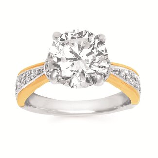 Diamond (0.25 ctw) round bridal setting 14k white/yellow gold 5.1 gr