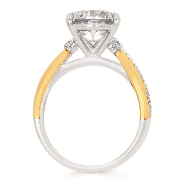Diamond (0.25 ctw) round bridal setting 14k white/yellow gold 5.1 gr