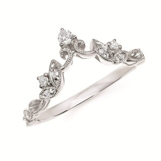 Diamond (0.11 ctw) milgrain marquise wrap 14k yellow gold 2.1 gr