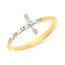Diamond (0.11 ctw) sideways cross ring 14k yellow gold1.6 gr