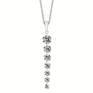LAB GROWN Diamond (2.02ctw) graduated pendant w/chain 14k white gold