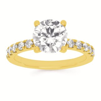 Diamond (0.38 ctw) bridal setting for 3 ct no ctr H/SI2 14k yellow gold