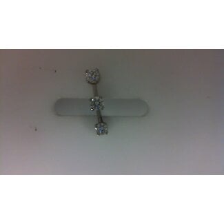 PE diamond (1.0ctw) 3 stone pendant 14k white gold 1.6gm