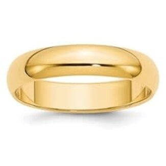 14k yellow gold 5mm half=round wedding band size 10 4.2 gr