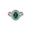 Emerald (1.01 ct) & diamond (0.75 ctw) oval halo ring 18k white gold