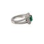 Emerald (1.01 ct) & diamond (0.75 ctw) oval halo ring 18k white gold
