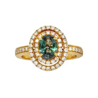 Alexandrite (1.14 ct) & diamond (0.55 ctw) ring 18k yellow gold