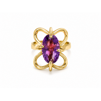 Amethyst (4 ct) 14k yellow gold (7.6 gr) ring