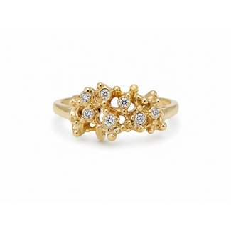 PE Diamond (0.23ctw) men's nugget ring 14k yellow gold 8gr