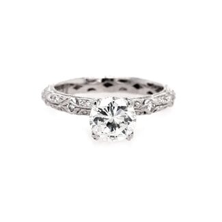 Diamond (0.35 ctw CZ ctr) Taccori setting platinum 5.6 gr