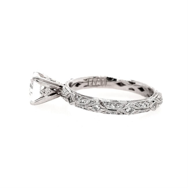 Diamond (0.35 ctw CZ ctr) Taccori setting platinum 5.6 gr