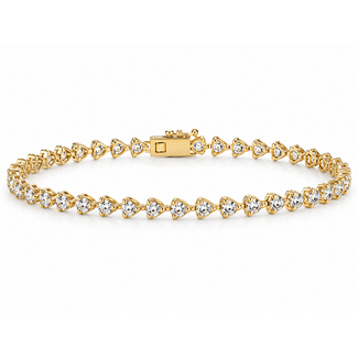 7" CZ (5 ctw)  14k yellow gold (9.4 gr) triangle link bracelet