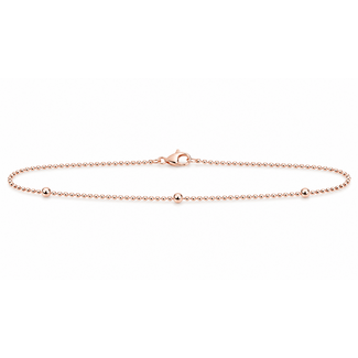 9"  14k yellow gold beaded bracelet spring ring clasp 1.8 gr