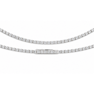 LAB GROWN DIAMOND (24.79 CTW) F/SI TENNIS NECKLACE 14K YELLOW GOLD 19.9 GR
