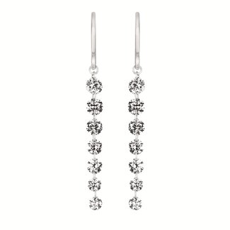 LAB GROWN Diamond (2.00 ctw) graduated  dangle earrings 14k white gold