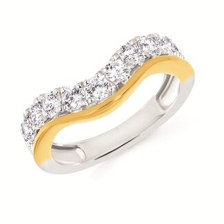 Diamond (1.0 ctw) 2 tone contour wrap 14k white & yellow gold