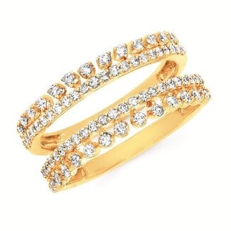 Diamond (0.50 ctw) 4 row bridal insert 14k yellow gold