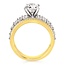 Diamond (1.00 ctw) 5 row bridal ring CZ ctr 14k yellow gold
