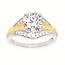 Diamond (0.23 ctw) CZ ctr 2 tone bridal semi-mount 14k white & yellow gold