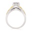 Diamond (0.23 ctw) CZ ctr 2 tone bridal semi-mount 14k white & yellow gold