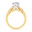 Diamond (0.23 ctw) 2 tone semi-mount CZ ctr 14k white & yellow gold