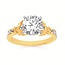 Diamond (0.23 ctw) 2 tone semi-mount CZ ctr 14k white & yellow gold