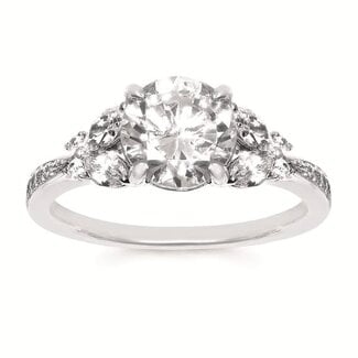 Diamond (0..51 ctw) butterfy bridal setting 14k white gold