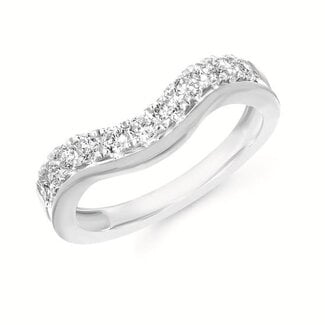 Diamond (0.50 ctw) contour band 14k white gold