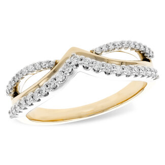 Diamond (0.30 ctw) double row chevron enhancer 14k yellow gold