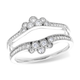 Diamond (0.40 ctw) bezel set ring guard 14k white gold