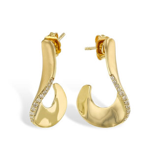 Diamond (0.14 ctw J earrings 14k yellow gold