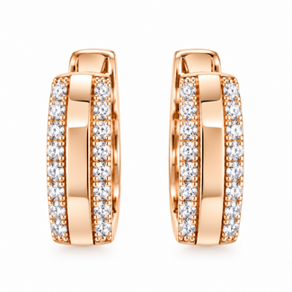Diamond (0.58ctw) polished hoop earrings 18k yellow gold 7.0g