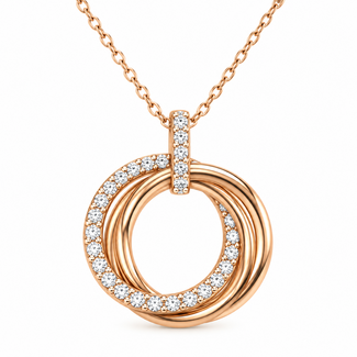 Diamond (1.09ctw) 3-circle pendant 18k yellow gold 6.4g