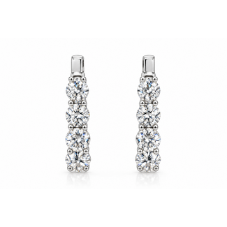 Diamond (4ctw) hoop earrings 14k white gold 6.7g