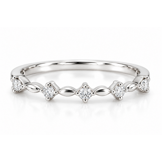 Diamond (0.11) stackable band 14k white gold