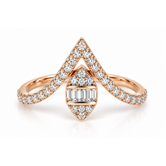 Diamond (0.46ctw) angled ring 14k yellow gold 2.3g