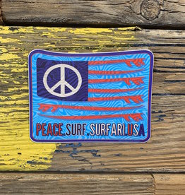 Surfari Peace Surf Surfari USA Sticker
