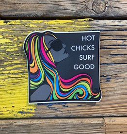 Surfari Hot Chicks Surf Good Sticker