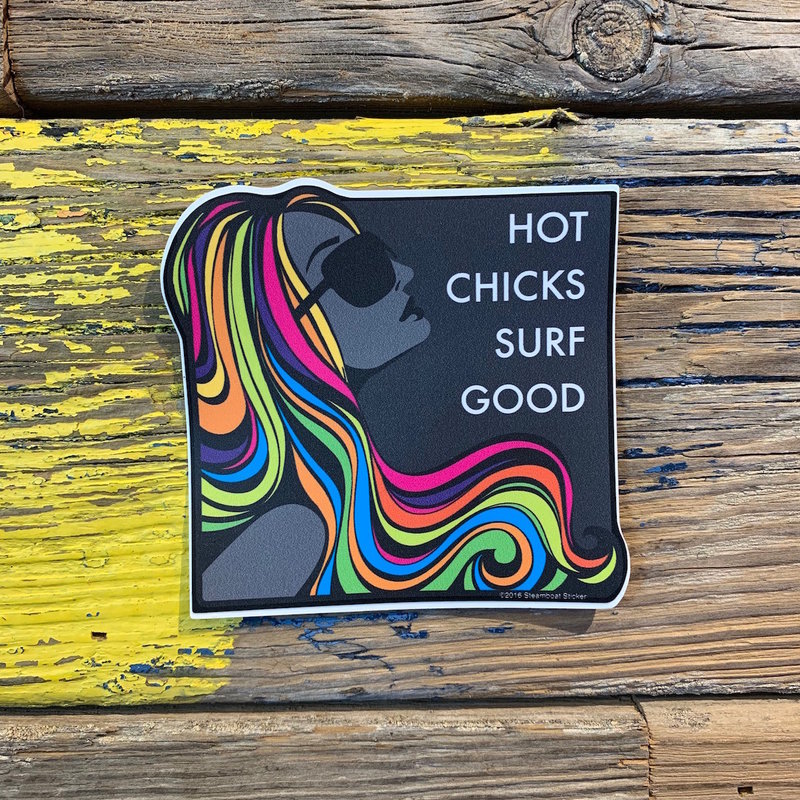 Surfari Hot Chicks Surf Good Sticker