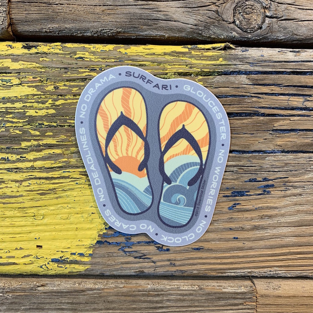 Surfari No Worries Flip Flops Surfari Sticker